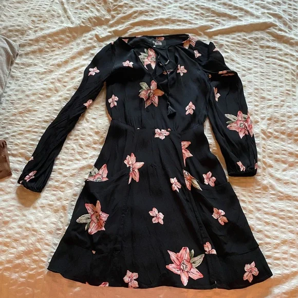 Reformation Black Floral Mini Dress - Picture 12 of 14